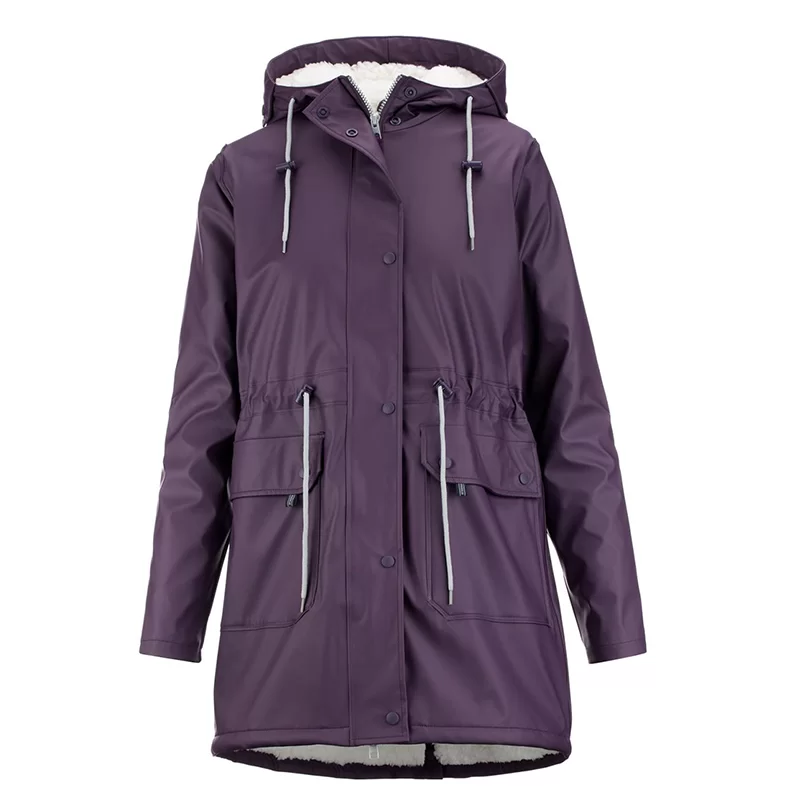 Teddy Fleece Hooded Rain Jacket